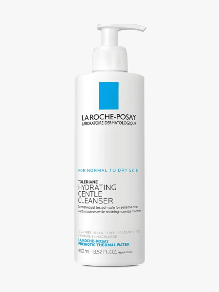 La Roche-Posay Toleriane Hydrating Gentle Face Cleanser in branded component on a light gray background