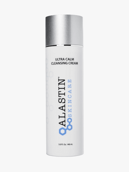 Alastin Ultra Calm Cleansing Cream in branded component on a light gray background